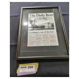 10" W x 13" H The Daily Item Reprint