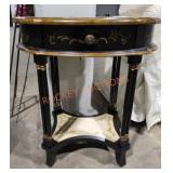 Vintage French Style Marquetry Inlaid Accent Table