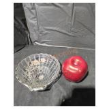 Shell-Shaped Candy Dish with Silver Overlay