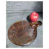 Vintage Amber Glass Serving Tray