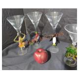 Murano Martini Glasses - Qty 4