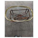 Hollywood Regency Style Table; Faux Bamboo Base