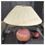 Vintage pink table lamp