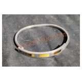 925 Stamped Stone Inlaid Clasp Bracelet