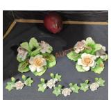 Porcelain Candlesticks and Card Holders