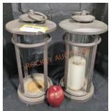 Metal Candle Holders - Qty 2