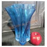 Blue Glass Flower Vase
