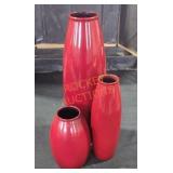 Ceramic red ceramic vases lot - Qty 3