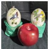 Vintage Hand painted Egg Ornaments - Qty 2