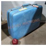 Vintage Blue Hard Shell American Tourist Suitcase