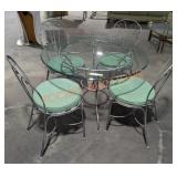 Glass Top Patio Table w Chairs