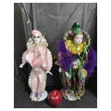 Vintage Porcelain Mardi Gras Dolls - Qty 2