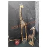 Wooden Giraffe Figures - Qty 2