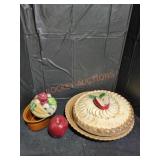 Vintage Apple Pie Dish and Tureen w Vegetable Lid