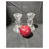 Matching Crystal Candlestick Holders - Qty 2
