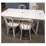 White Fold Up Table w Drawers