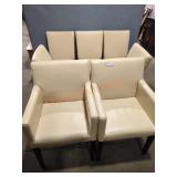 Cream Leather Dining Chairs - Qty 7