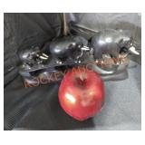 Hand Carved Ebony Wood Elephant Figures