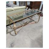 Glass Top Coffee Table with Gold Finish