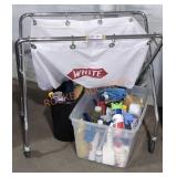 Rolling Laundry Cart & Cleaning Supplies Lot