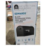 Black Galvanized Steel Post Mount Mailbox