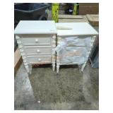 (2) Off White End Tables HAS DAMAGE