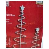 2 piece led spiral trees