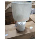 Chevron pattern table lamp,  white