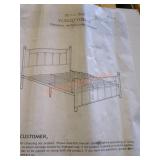 Full size metal bed frame white