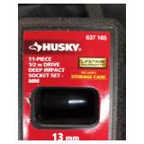 Husky 11 piece 1/2' deep impact socket set