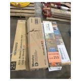 52ï¿½ pegboard and shelf, shop lights, flooring