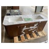 60ï¿½ Double Sink Bathroom Vanity (Damaged)
