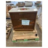 36ï¿½ brown vanity with cracked white top