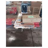 Pine wreath, vinyl flooring, hardwood flooring