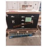 60in dark brown vanity with white top