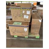 Metal swivel chairs 3x, metal gas fire pit