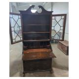 Mahogany style Secretary desk with hutch.
