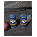 Broncos ceramic salt and pepper shakers.