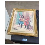 Framed painting(21in W by 25 1/2in L).