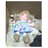 Stuffed animals and figurines lot.