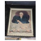 Franklin Delano Roosevelt framed painting.
