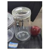 Pair of sealable food storage containers.