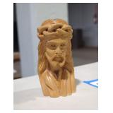 Wooden Jesus sculpture.
