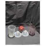 Fenton Hobnail candle holders.