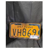 Vintage Pennsylvania license plate.