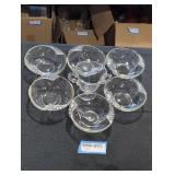 Clear glass dish set.