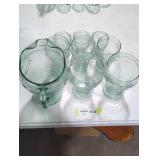 Vintage coca-cola glasses and pitcher.