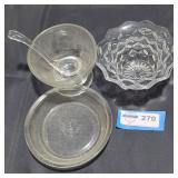 Pyrex glass tray and other lot.