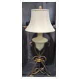 Traditional wrought table lamp.