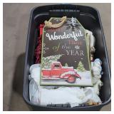 Misc. Large Christmas decor tote lot.